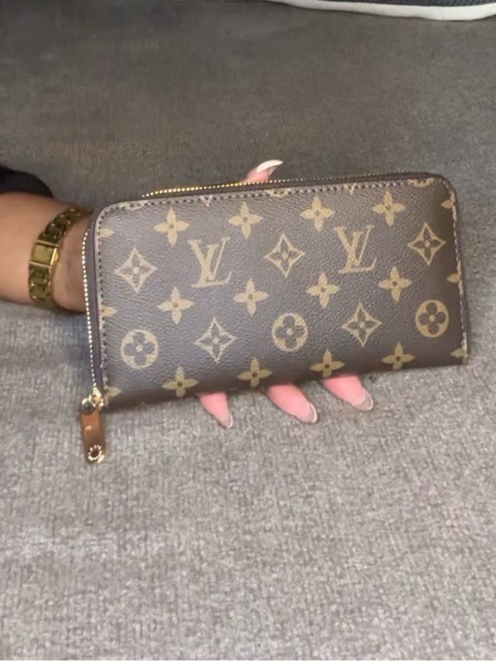 Brown Monogram Zip Wallet